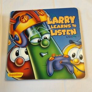 ⛱️2/$5⛱️Larry Learns to Listen Veggietales board book, minimum wear